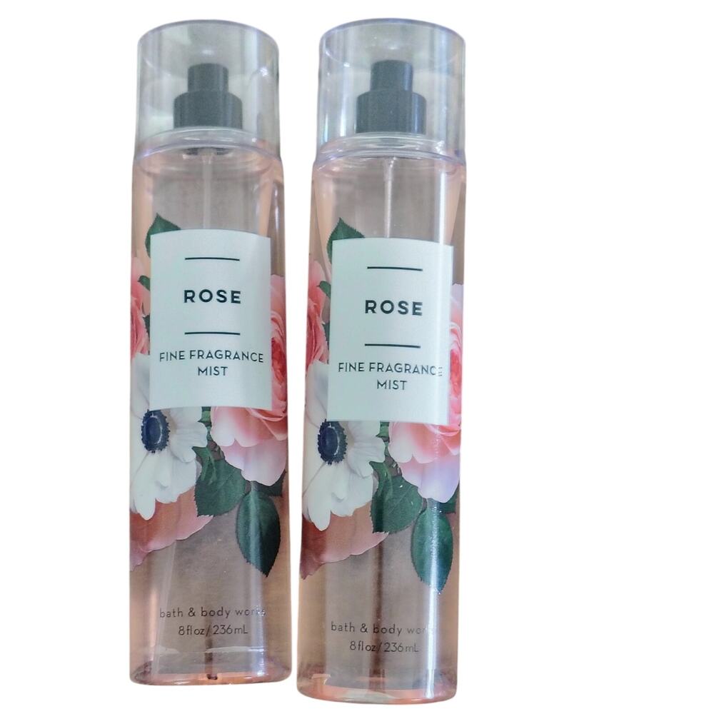 Bath & Body Works Rose Fine Fragrance Body Mist Spray Perfume 8 oz NEW Lot of 2